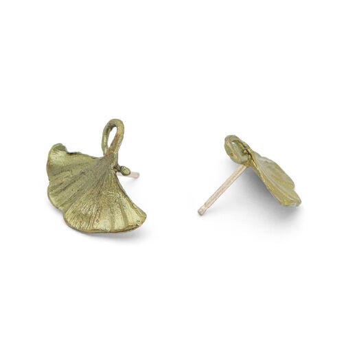 Ginkgo leaf stud earrings by Michael Michaud
